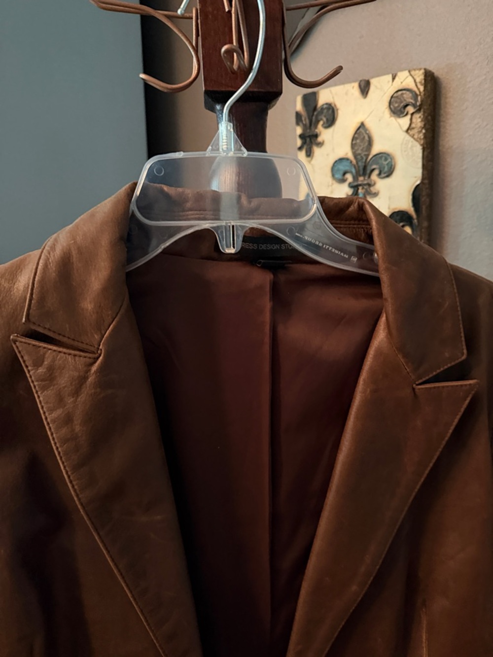 Express Design Studio Brown Leather Jacket - Picture 4 of 9